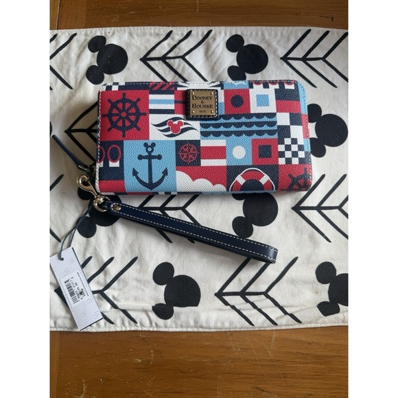 Dooney & Bourke Handbags - Disney Cruise Line Dooney & Bourke Wallet DCL Nautical New W Tags Red White Blue